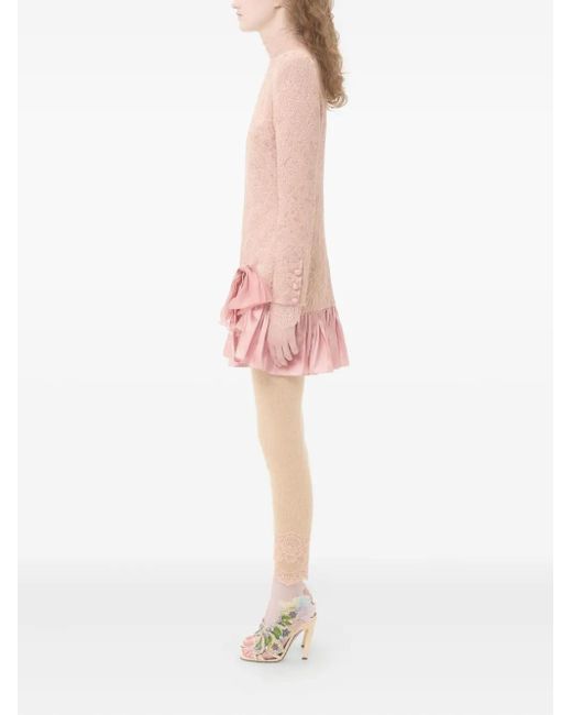 Valentino Garavani Pink Floral Matelassé Short Dress