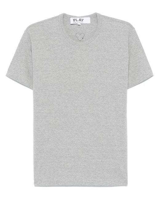 COMME DES GARÇONS PLAY Gray Signature Heart-Patch T-Shirt