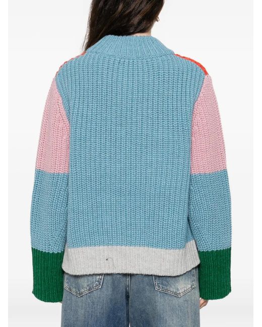 Essentiel Antwerp Red Colour-Block Sweater