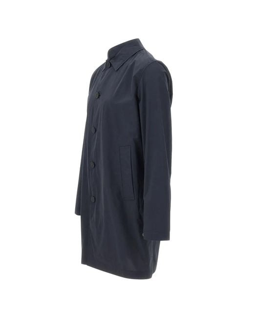 Woolrich Blue Button Front Coat for men