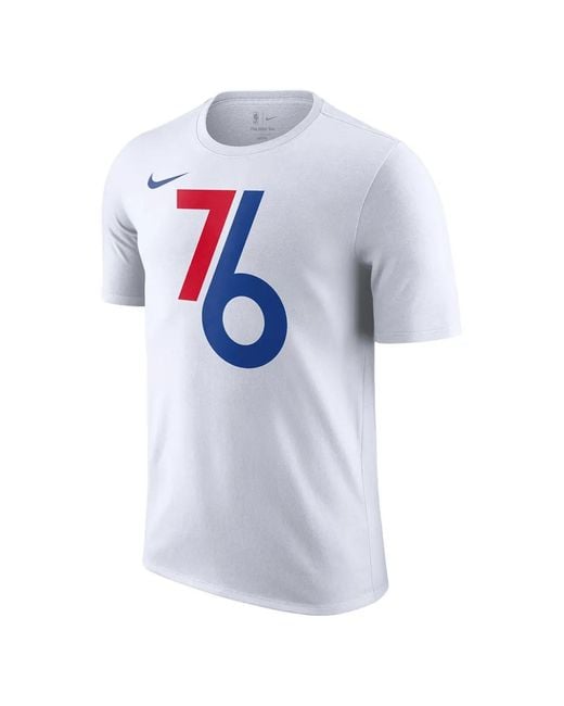 Nike White Nba 76Ers City Edition Logo T-Shirt for men