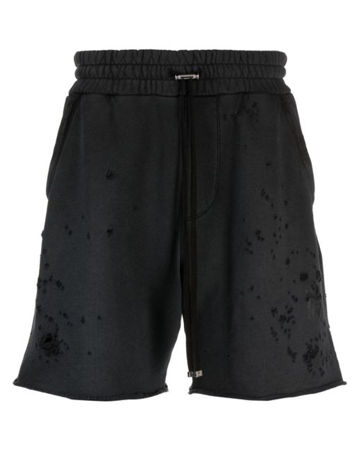 Amiri Black Shotgun Distressed Shorts for men
