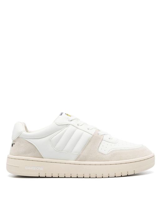 Barrow White Switch Suede Sneakers