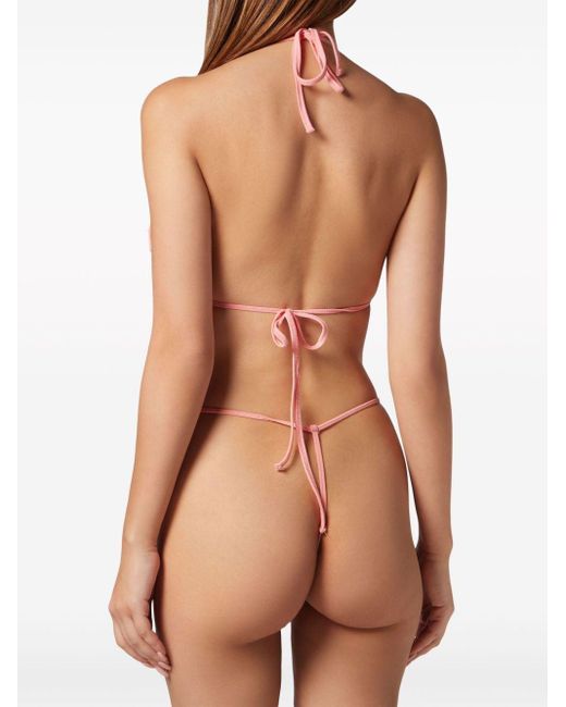 Bikini con aplique de cristal Philipp Plein de color Pink
