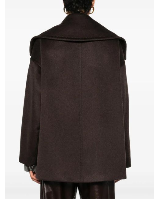 Max Mara Brown Double-Breasted Cashmere Coat