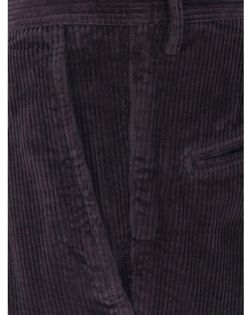 Incotex Blue Straight-Leg Corduroy Trousers for men