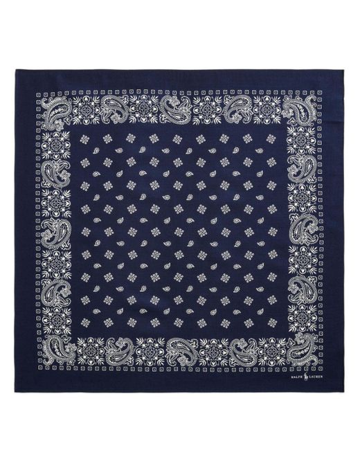 Polo Ralph Lauren Vierkante Sjaal Met Paisleyprint in het Blue voor heren