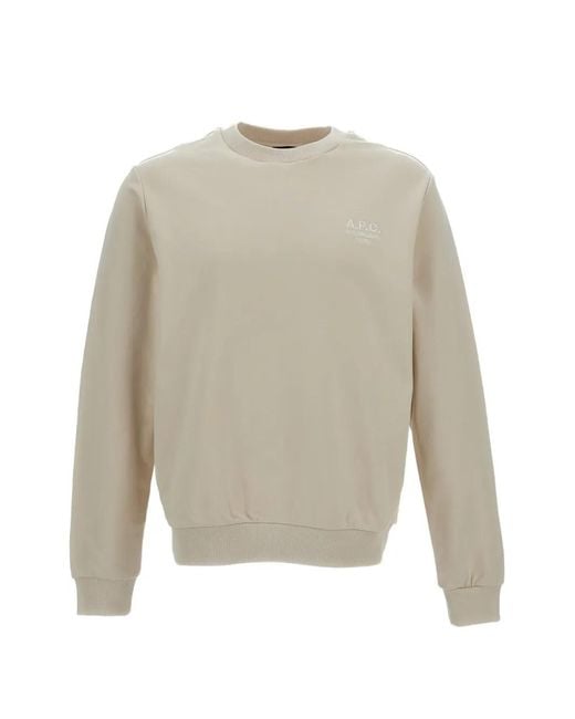 A.P.C. White Logo-Embroidered Sweatshirt for men