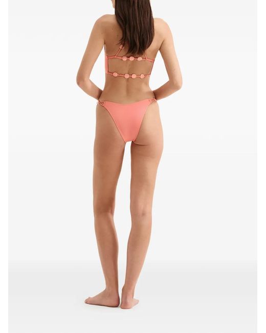 Eres Pink Apollonia Halterneck Beaded-Detail Bikini Top