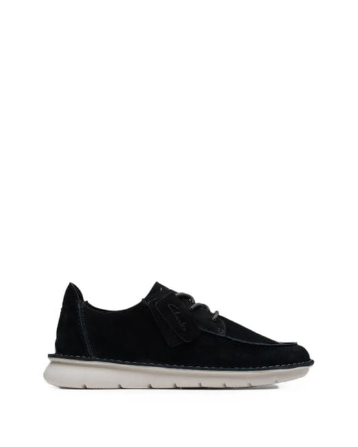 Clarks Black Colehill Seam Suede Derby Shoes for men