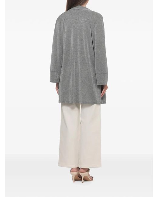 Emme Gray Lurex-Detail Cardigan Two-Piece Set