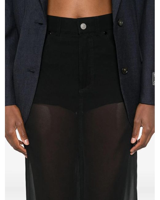 Erika Cavallini Semi Couture Black Button-Detail Midi Skirt