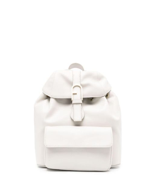 Furla Flow Buckle detailed Backpack in White Lyst Australia