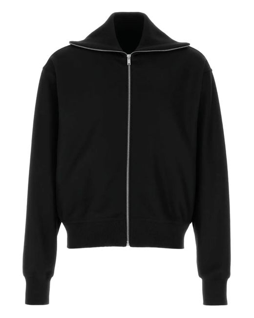 Jil Sander Black Zip-Up Wool Cardigan for men