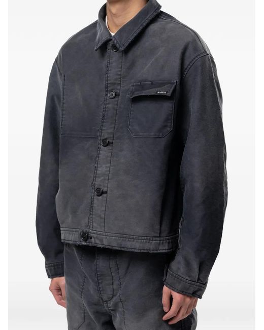 KAMIYA Blue Distressed Moleskin Jacket for men