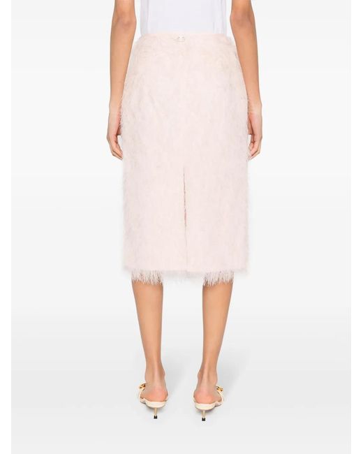 Twinset Pink Thread-Detail Skirt
