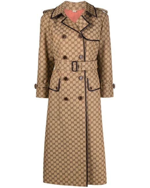 Gucci Natural GG Pattern Trench Coat