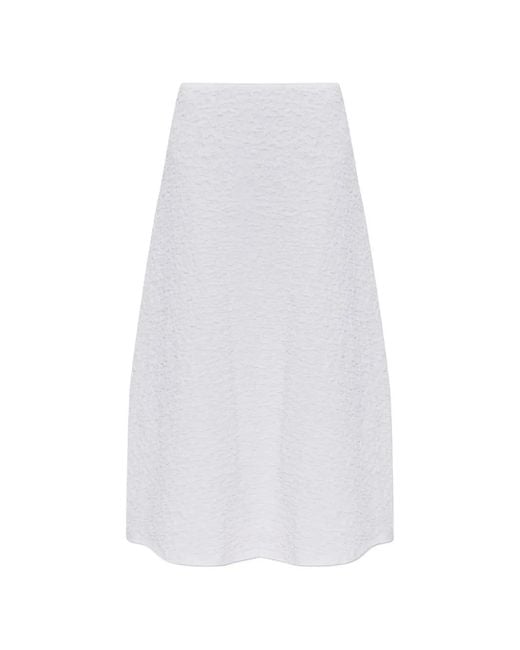 Samsøe & Samsøe White Jupe Mi-Longue Sadaidy À Design Texturé