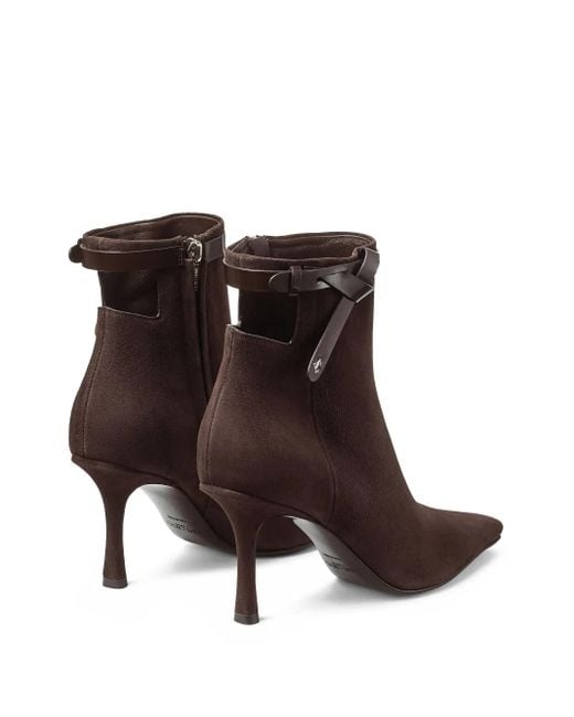 Jimmy Choo Brown 85Mm Camie Suede Ankle Boots