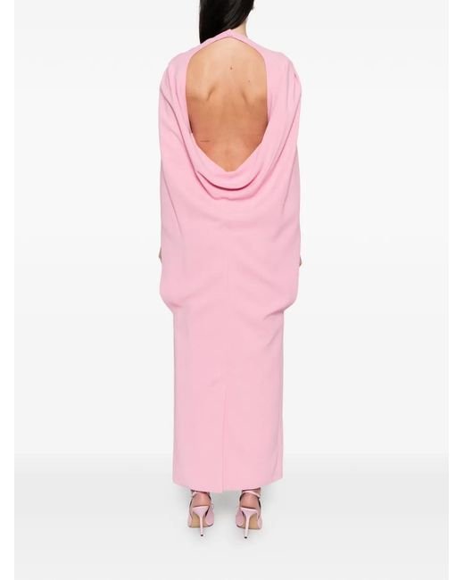 Alberta Ferretti Pink Cape Dress