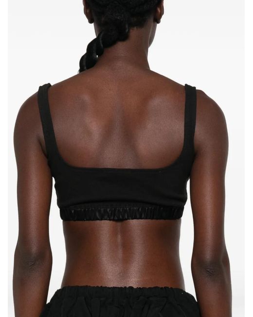 Entire studios Black Logo-Patch Cropped Top