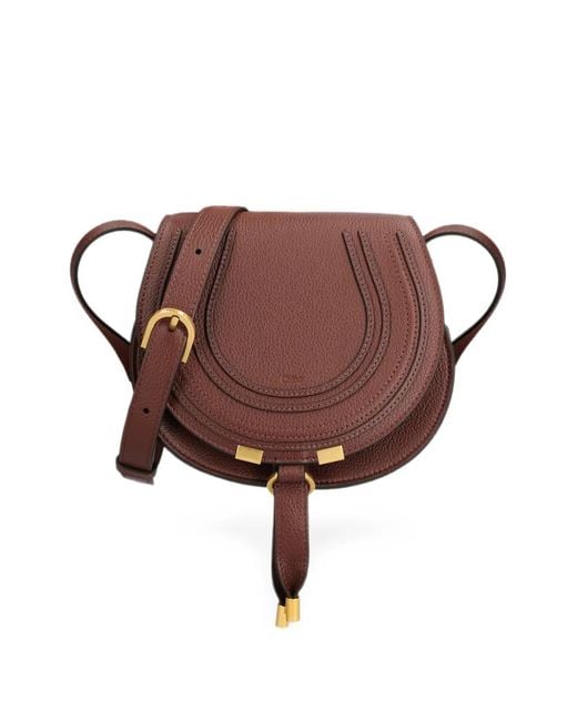Chloé Brown Petit Sac À Main Marcie En Cuir