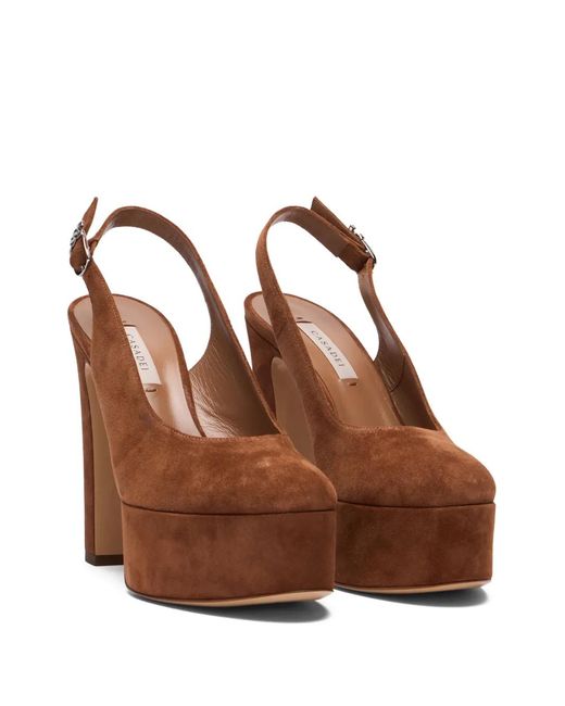 Casadei Brown Patty Platform Pumps