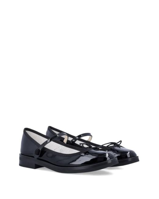 Repetto Black Patent-Leather Bow Ballet Flats