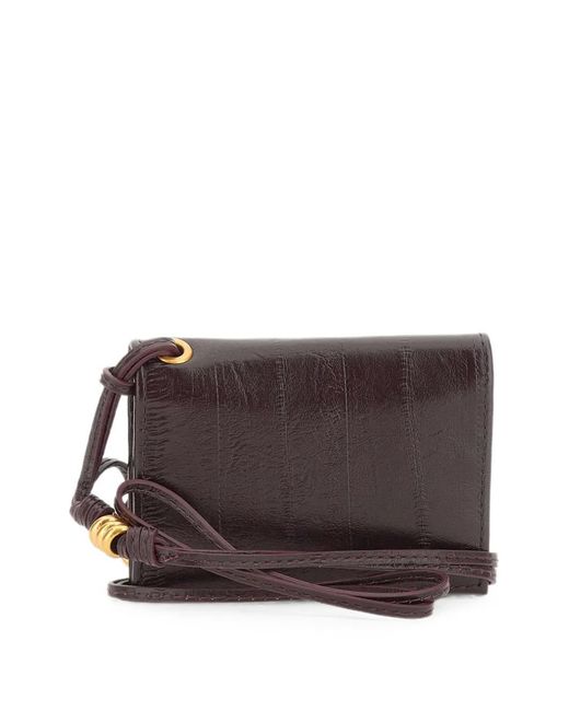 Gianni Chiarini Brown Eel-Effect Leather Card Holder