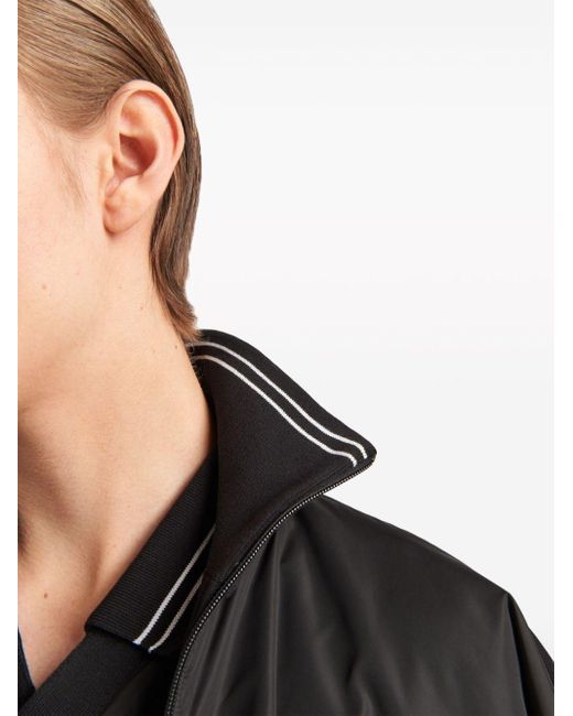 Prada Black Triangle-logo Panelled Bomber Jacket for men