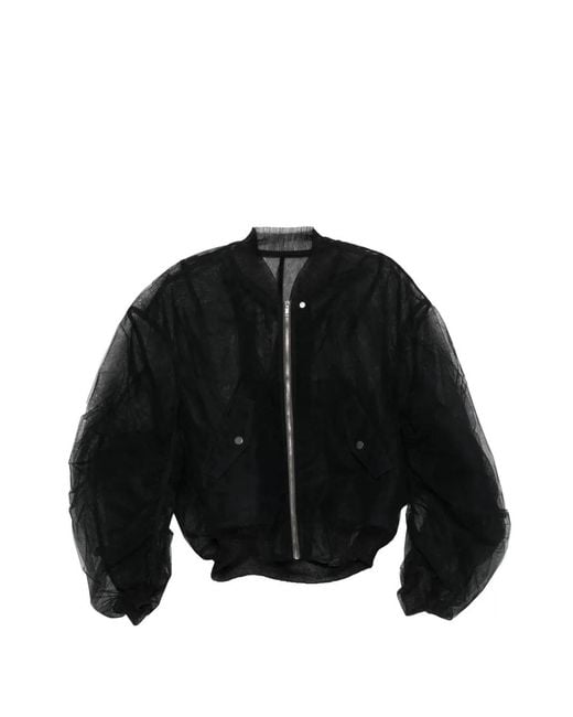 Rick Owens Black Sheer Zip-Up Jacket