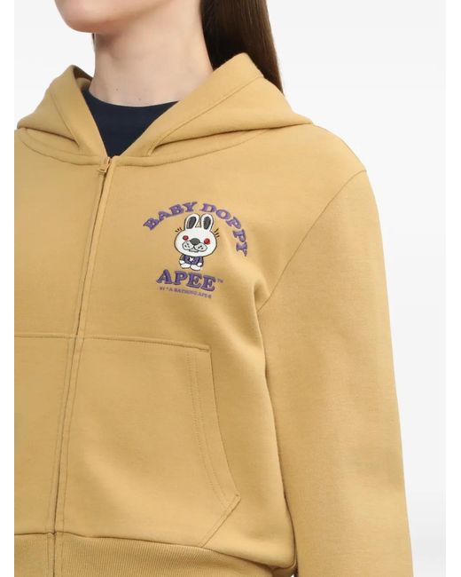 A Bathing Ape Natural Logo Hooded Top