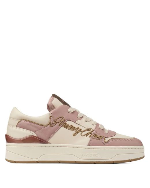 Jimmy Choo Pink Florent/F Embroidered Sneakers