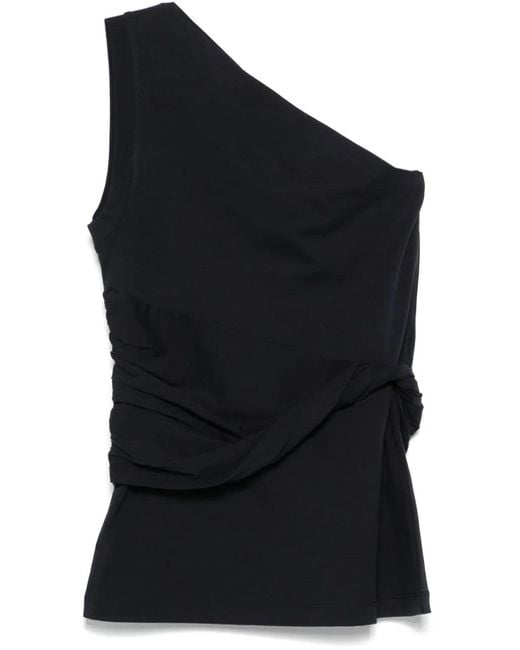 Patou Blue One-Shoulder Top