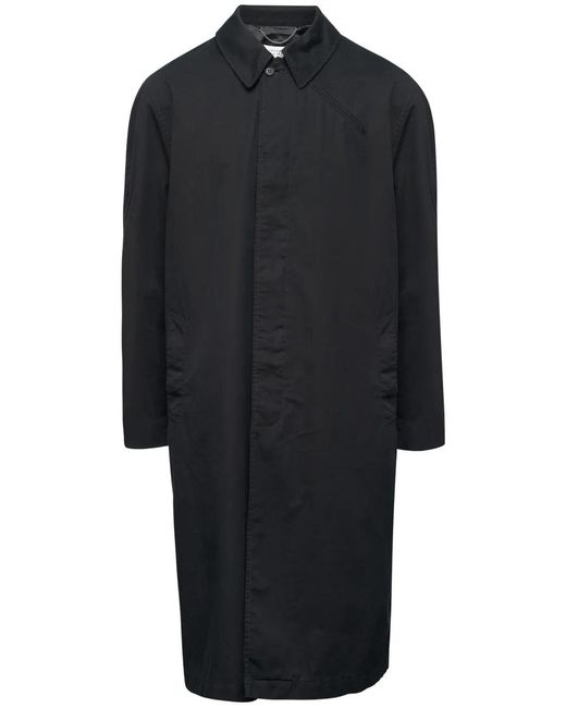 MM6 by Maison Margiela Black Zip-Detail Cotton Trench Coat for men