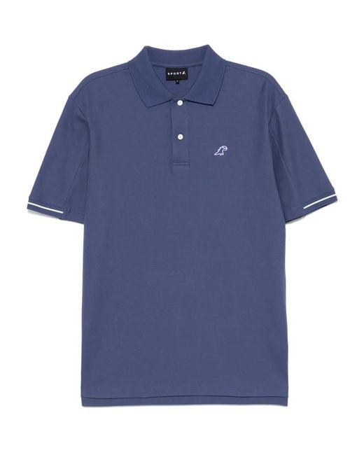 SPORT b. by agnès b. Blue Dino Embroidery Polo Shirt for men