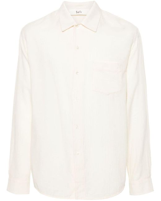 Séfr White Leo Cotton Shirt for men