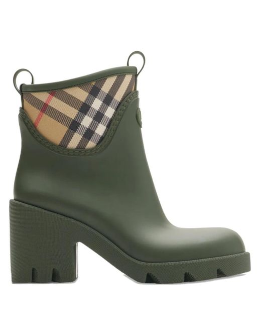 Burberry Green Marsh Stamp Heeled Low Boots