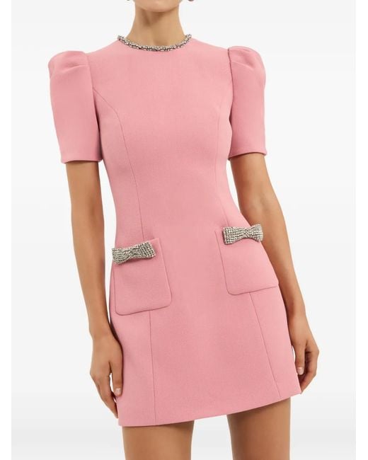 Rebecca Vallance Pink Nemy Puff-Sleeve Mini Dress