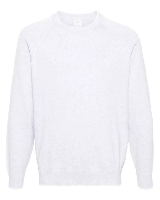 Eleventy White Stripe-Detail Cotton Jumper for men