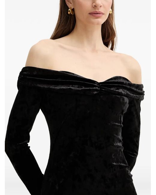 Guess Black Off-Shoulder Long-Sleeve Dress