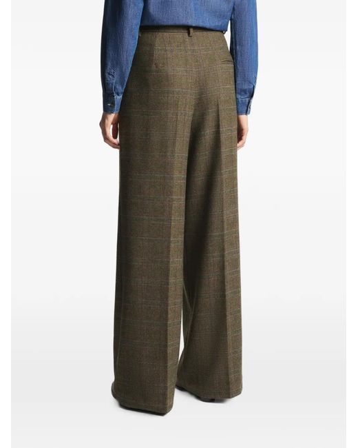 Fay White Pantalon Plissé À Carreaux