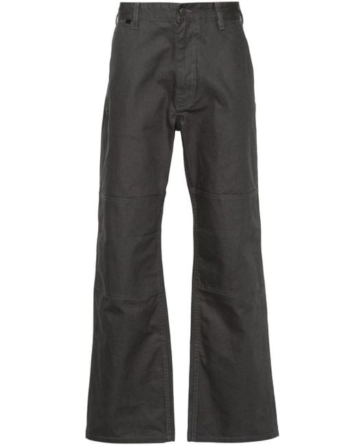 Acne Gray Straight-leg Canvas Trousers