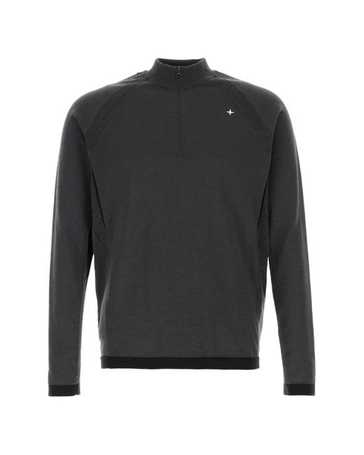 Stone Island メンズ グレー ラグランスリーブ ジップスウェットシャツ 
