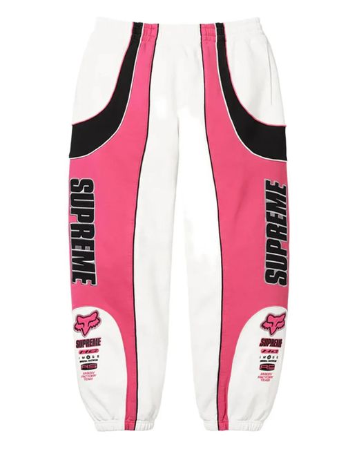 Supreme X Fox Racing Logo-Detailed Track Pants in Pink for Men