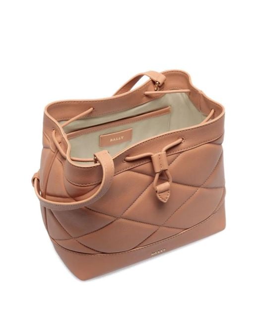 Bally Gewatteerde Bucket-Tas Met Trekkoord in het Pink