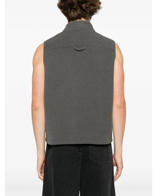 Rier Black Fleece Vest for men