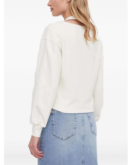 Sisley White Cut-Out Layered Sweater
