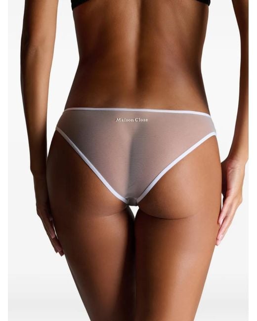 Maison Close White Panorama Mesh Briefs