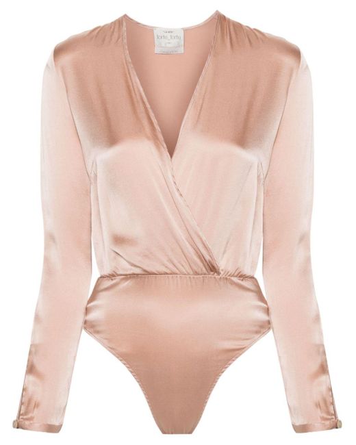 Forte Forte Pink Silk-blend Bodysuit